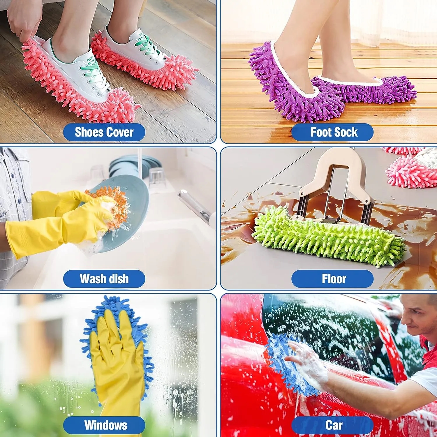 Microfiber Mop Slippers Shoes Cover 6