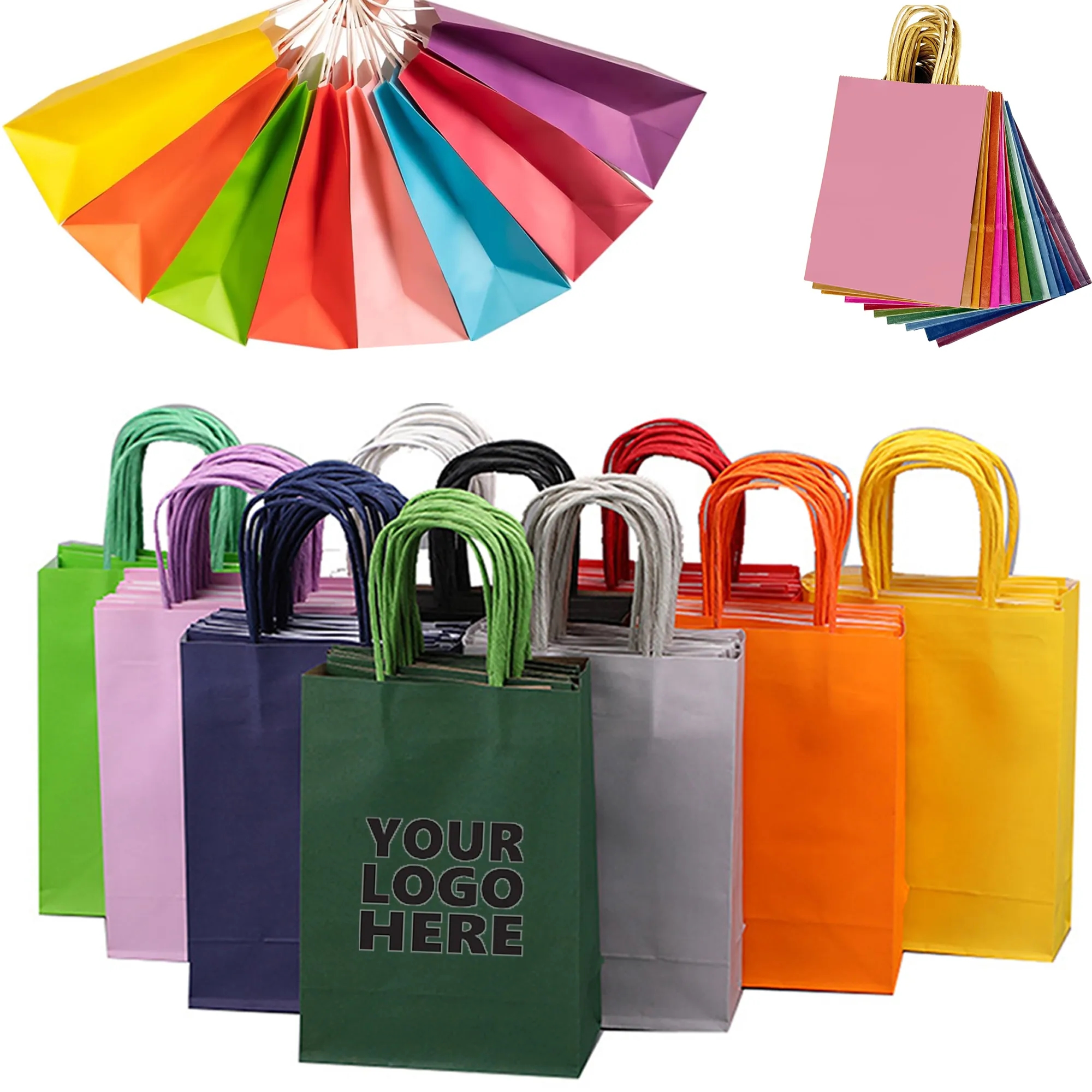 MOQ20 Coloured Kraft Paper Tote Bag 2