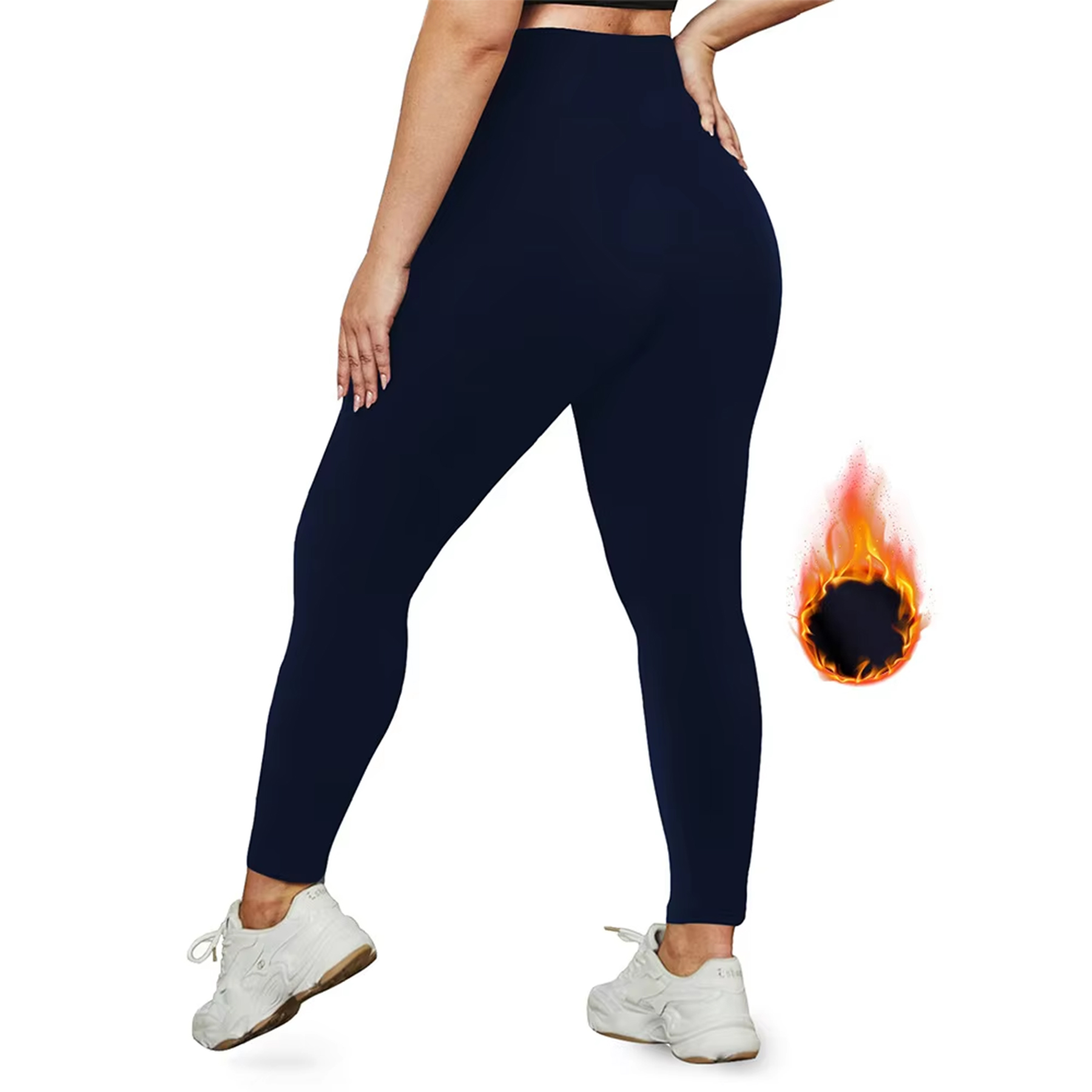 Women Fleece Lined Waist Winter Thermal Yoga Leggings 8