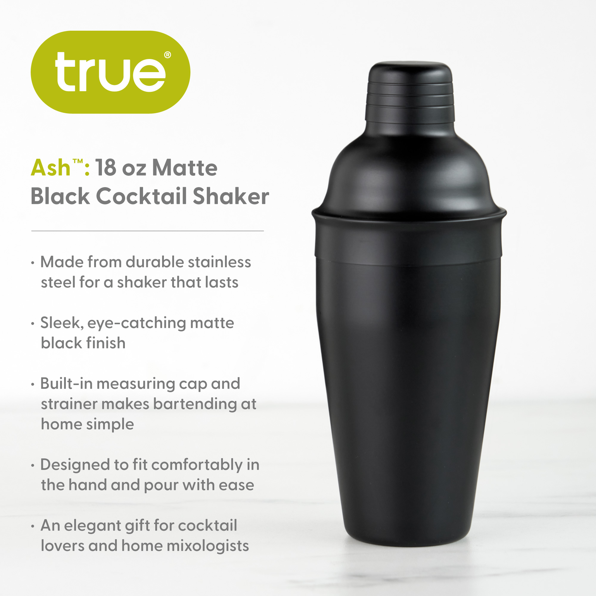 True® Ash 18oz Cocktail Shaker 5