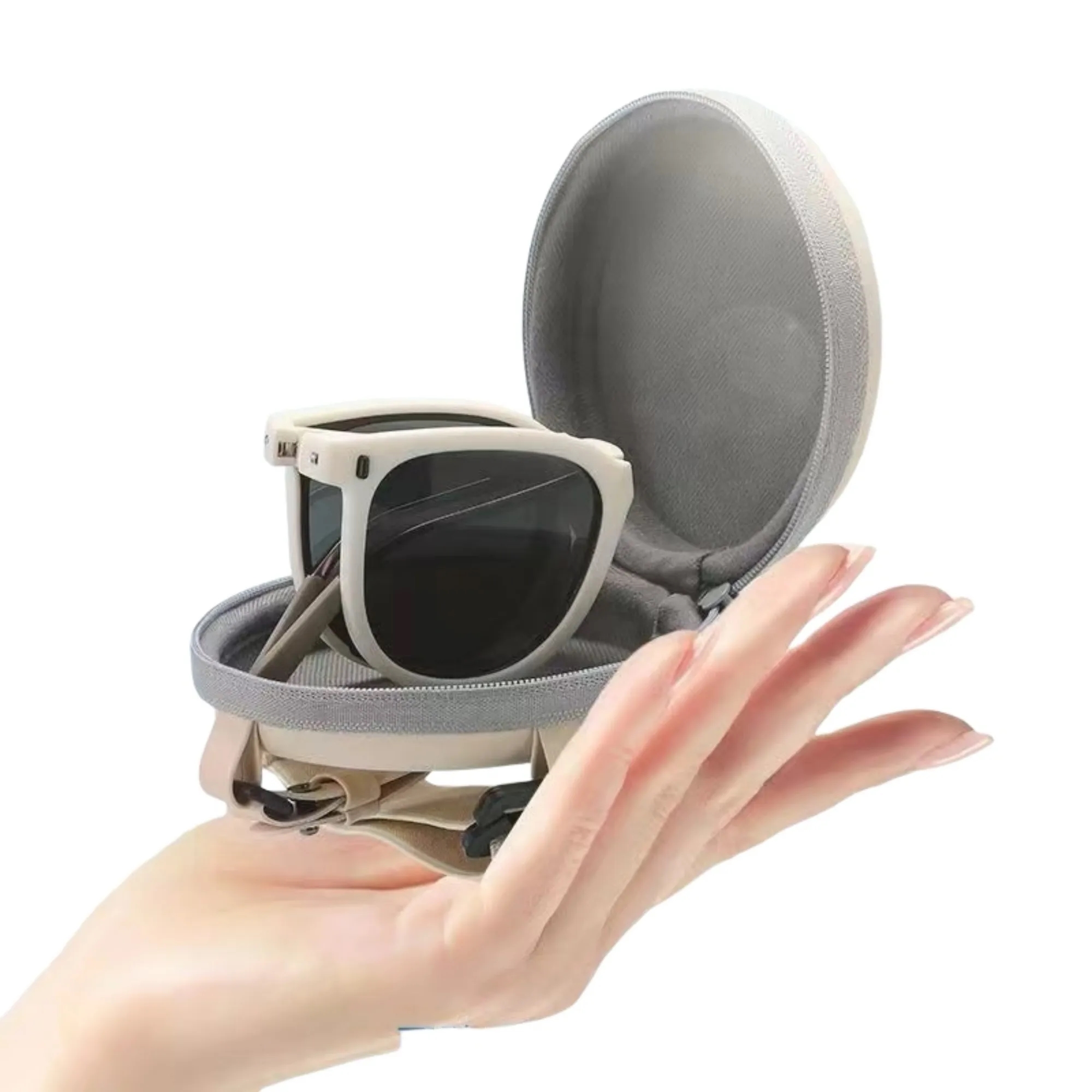 Durable EVA Foldable Circle Sunglasses Case 3
