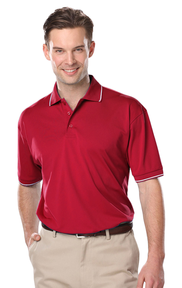 Men's Striped Trim Value Wicking Polo 3