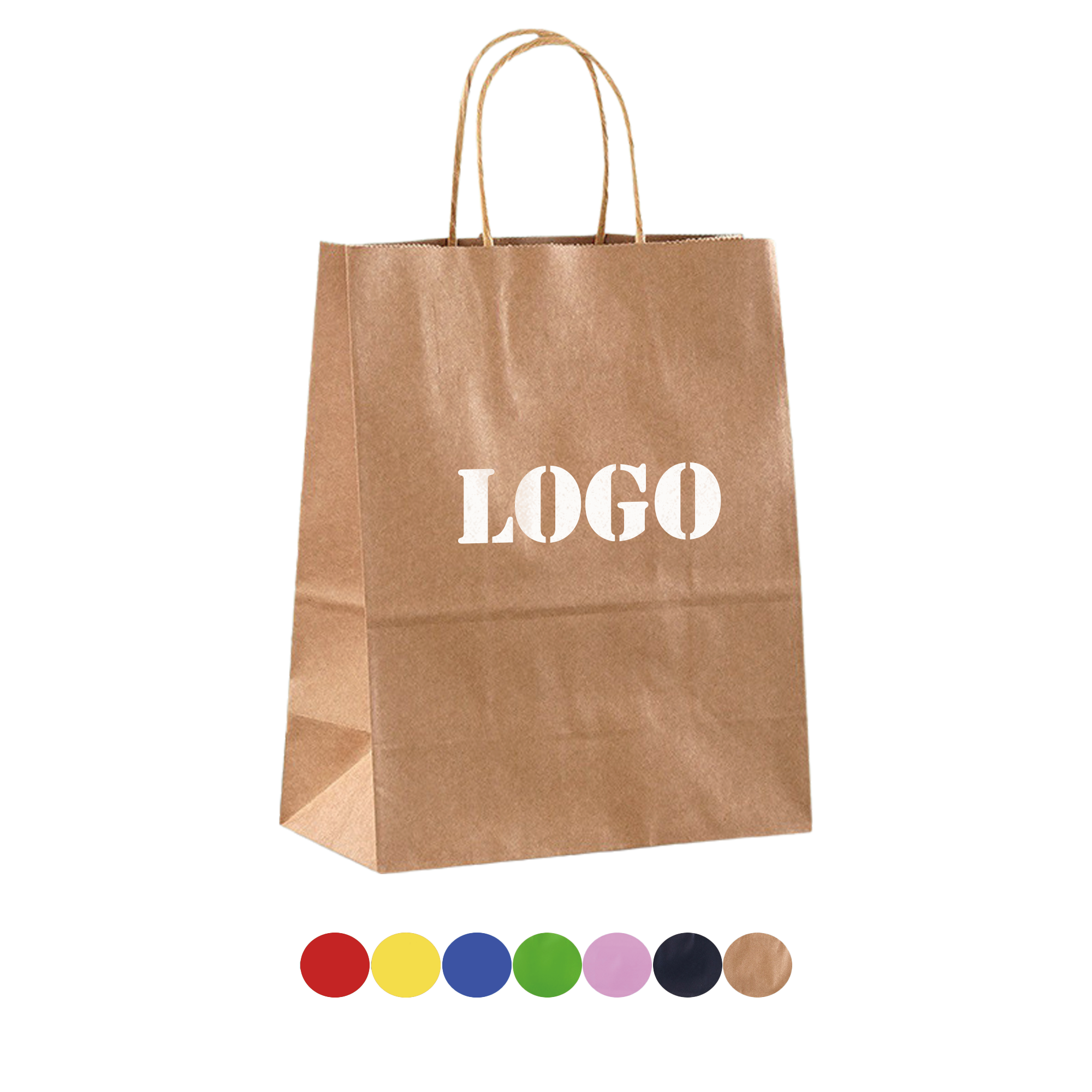 Mini Twisted Handle Kraft Shopper Tote Bag 3