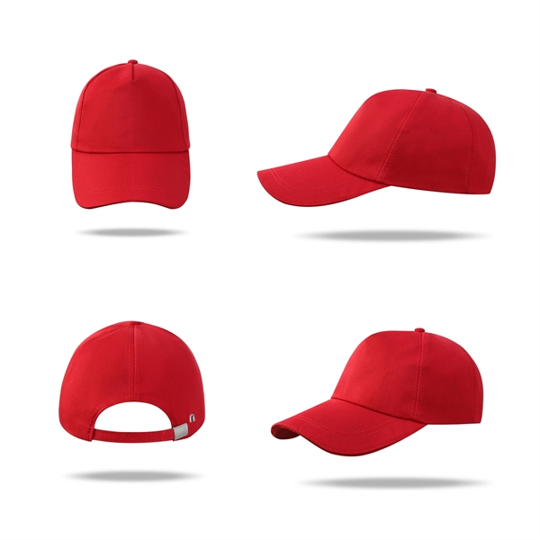 Stock Poly Cotton 5 Panel Cap, Double Buckle Back Fastener 42