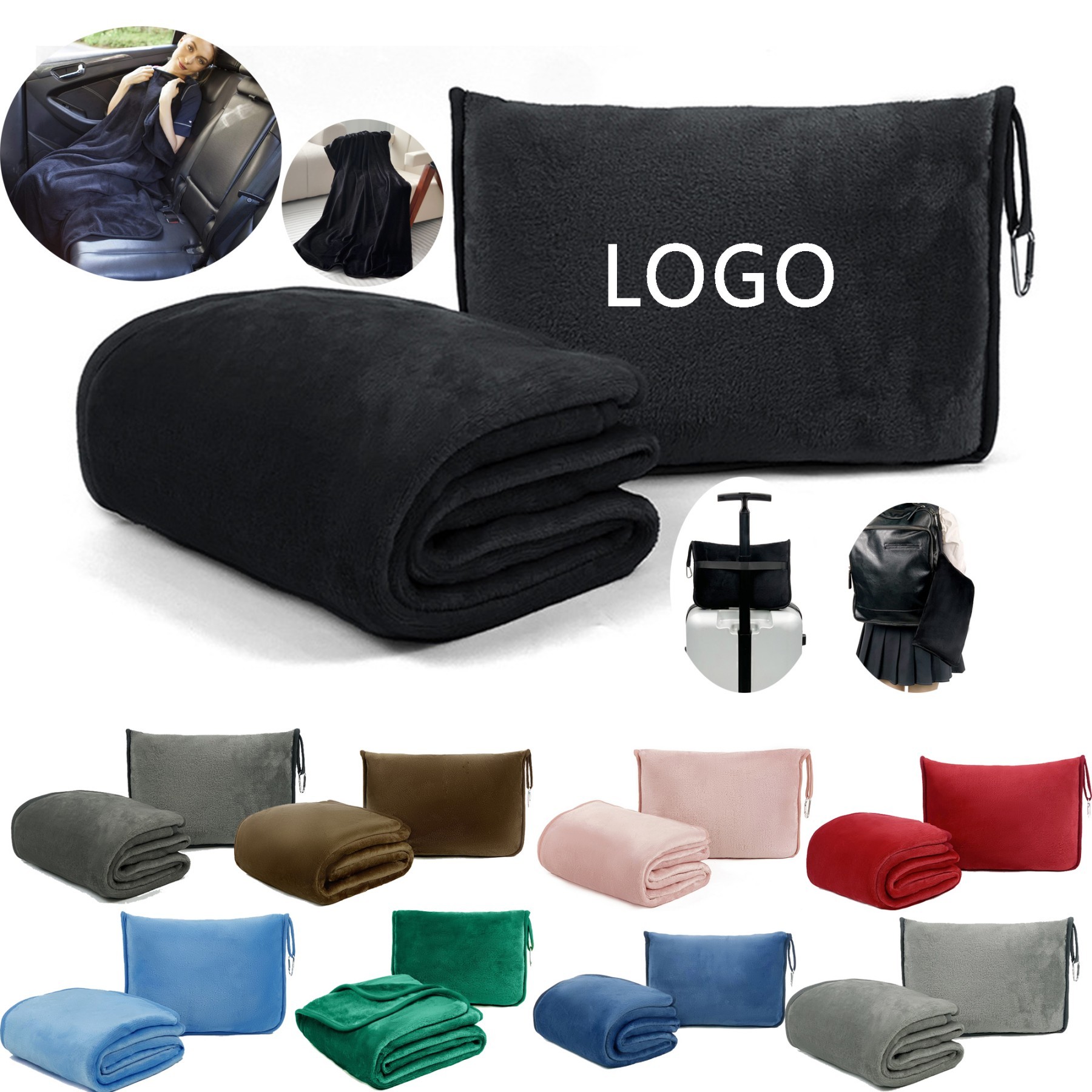 Airplane Travel Blanket Pillow