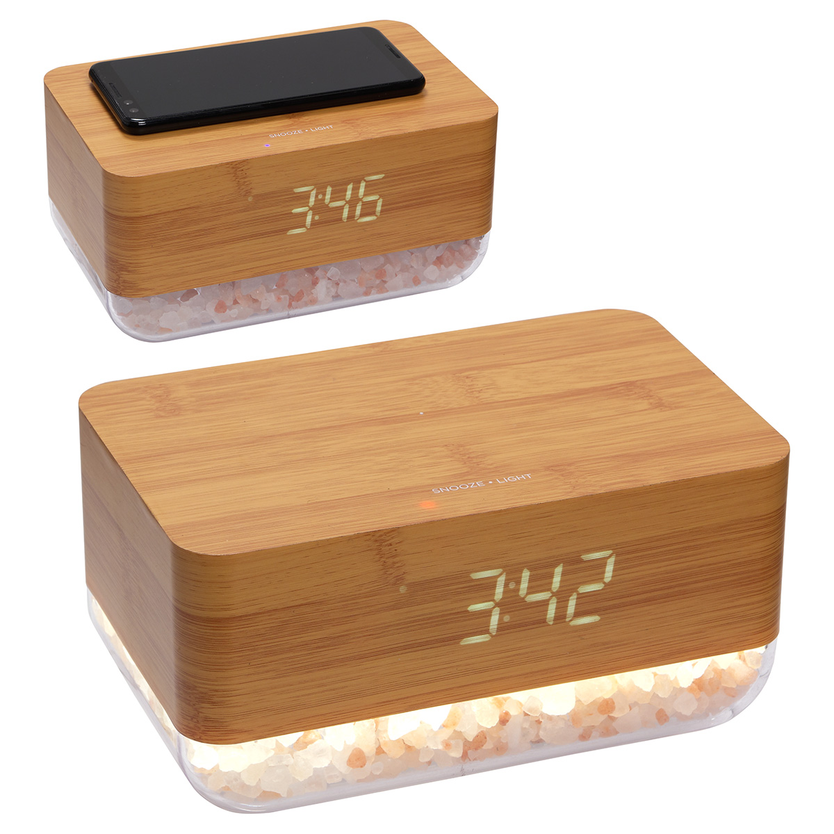 Sunrise Alarm Clock with Himalayan Salt Lamp + Wireless Charger 7