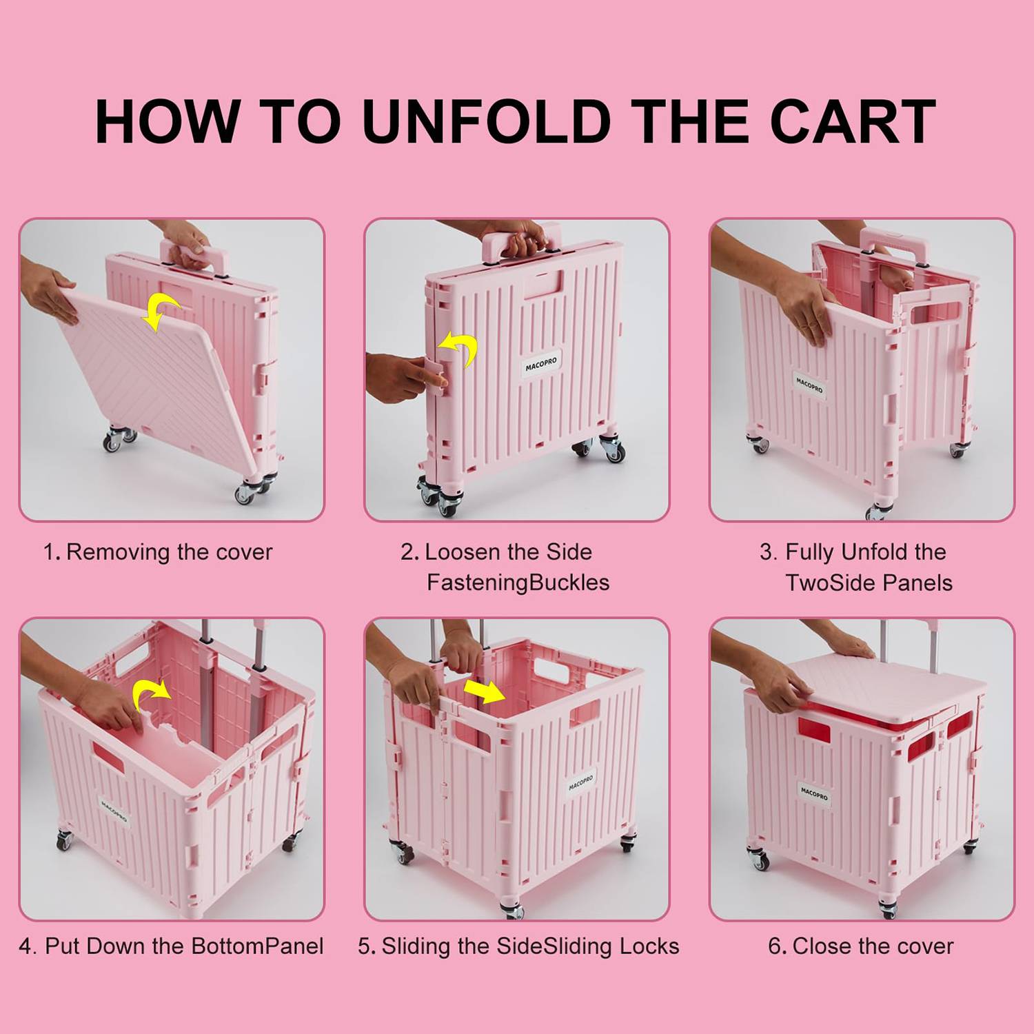 Household Adjustable Handle Foldable Portable Shopping Cart 9