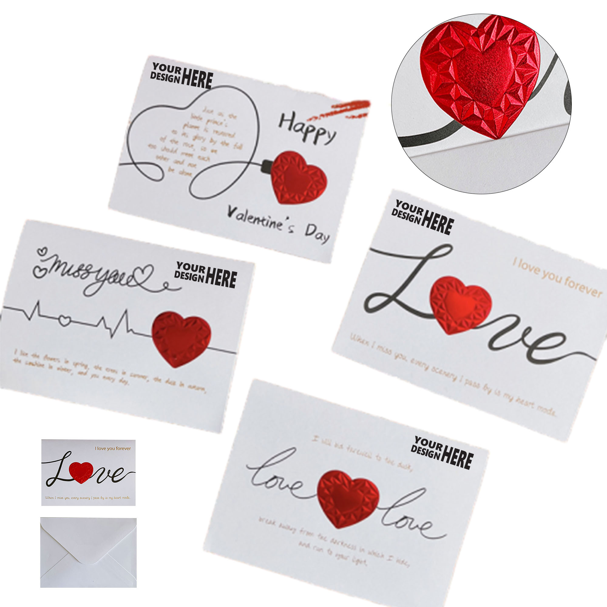 Customizable 3D Love Valentine's Day Card With Envelope 1