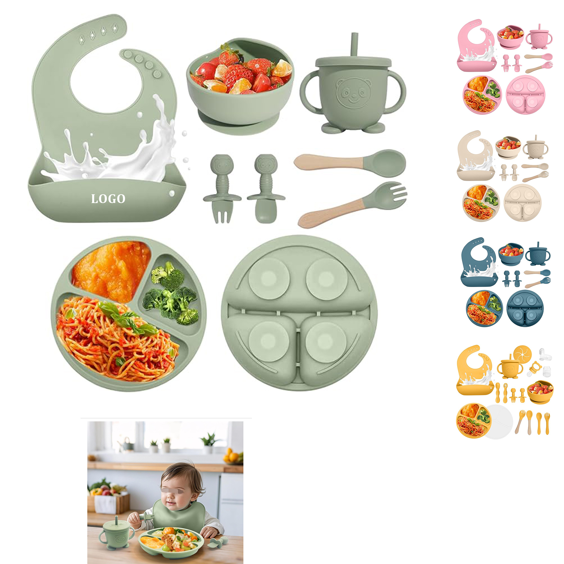 8 Piece Silicone Suction Bowl 5
