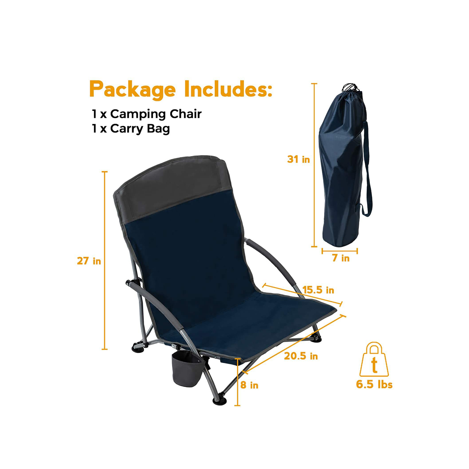 Lightweight Portable Folding Beach Chair for Vacation 3