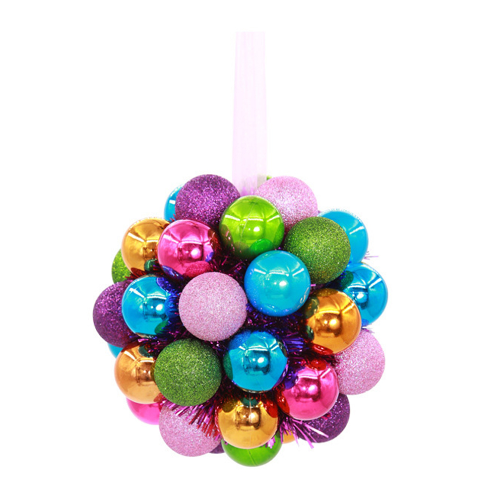 Christmas Tree 18pcs 4cm Colorful Silk Ball Bunch 9