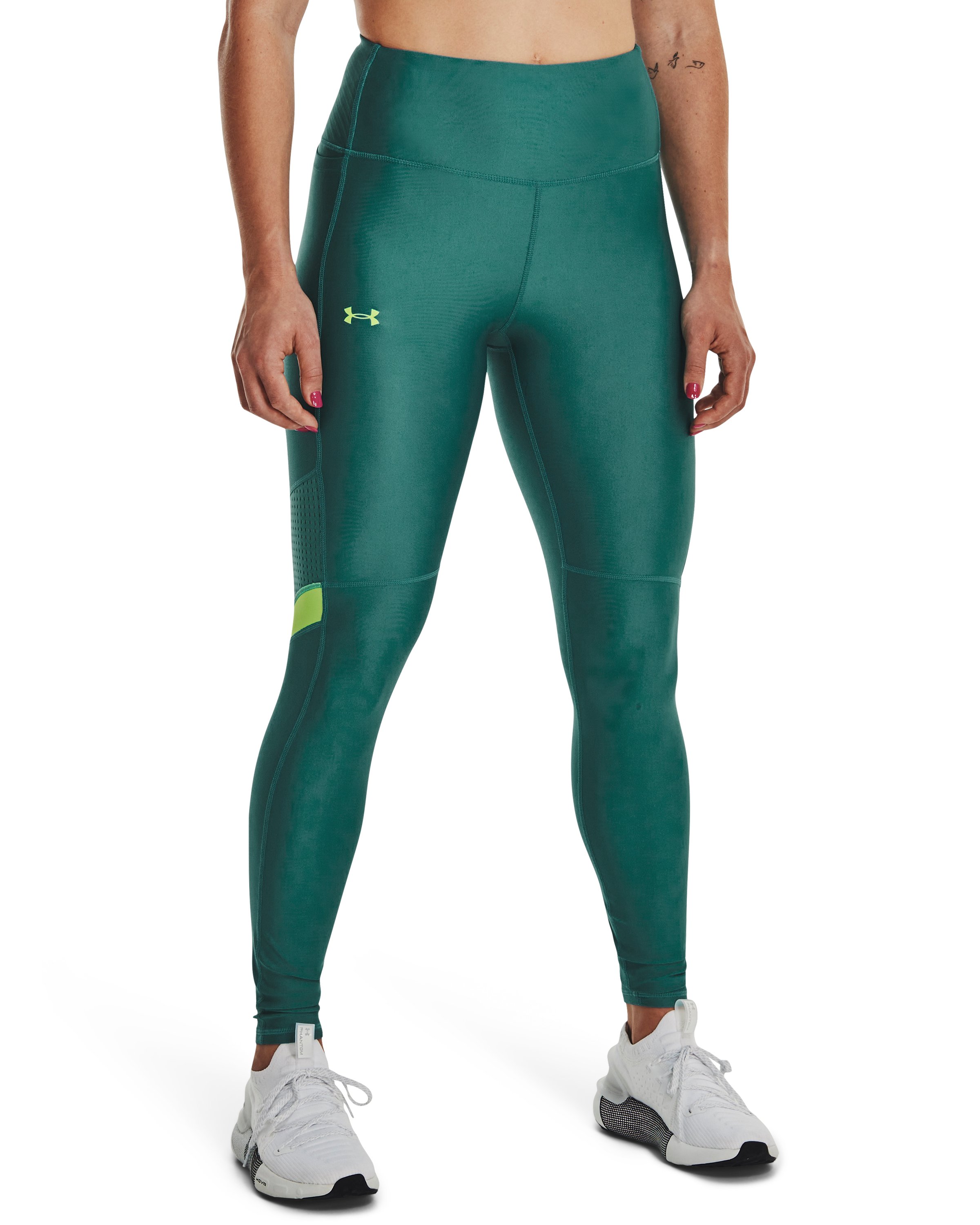 Women's HeatGear No-Slip Waistband Mesh Panel Leggings 4