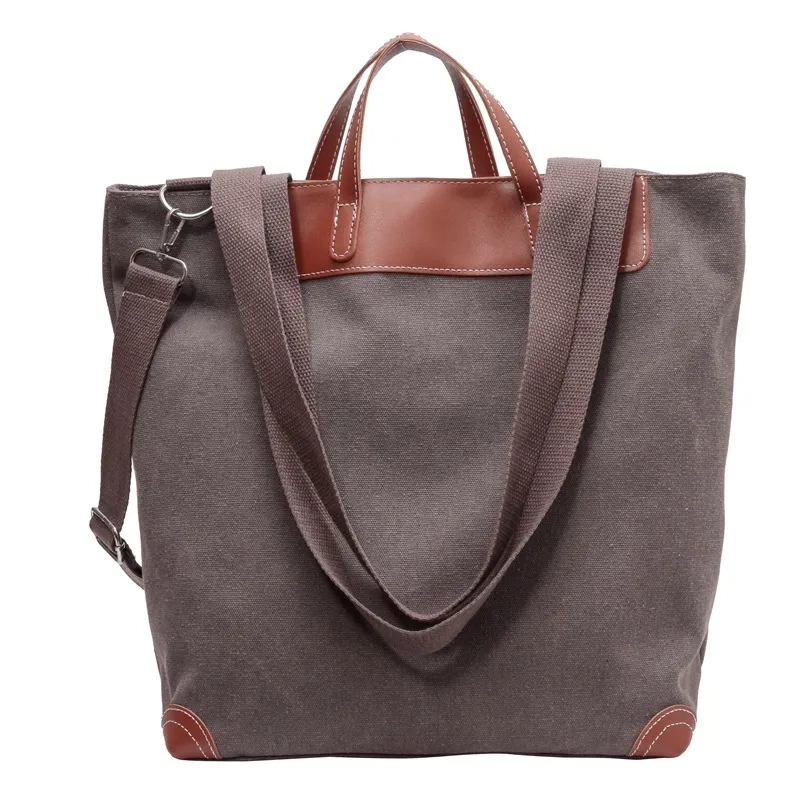 Large Capacity Canvas Tote Shoulder Bags, custom tote bag with logo imprint 3