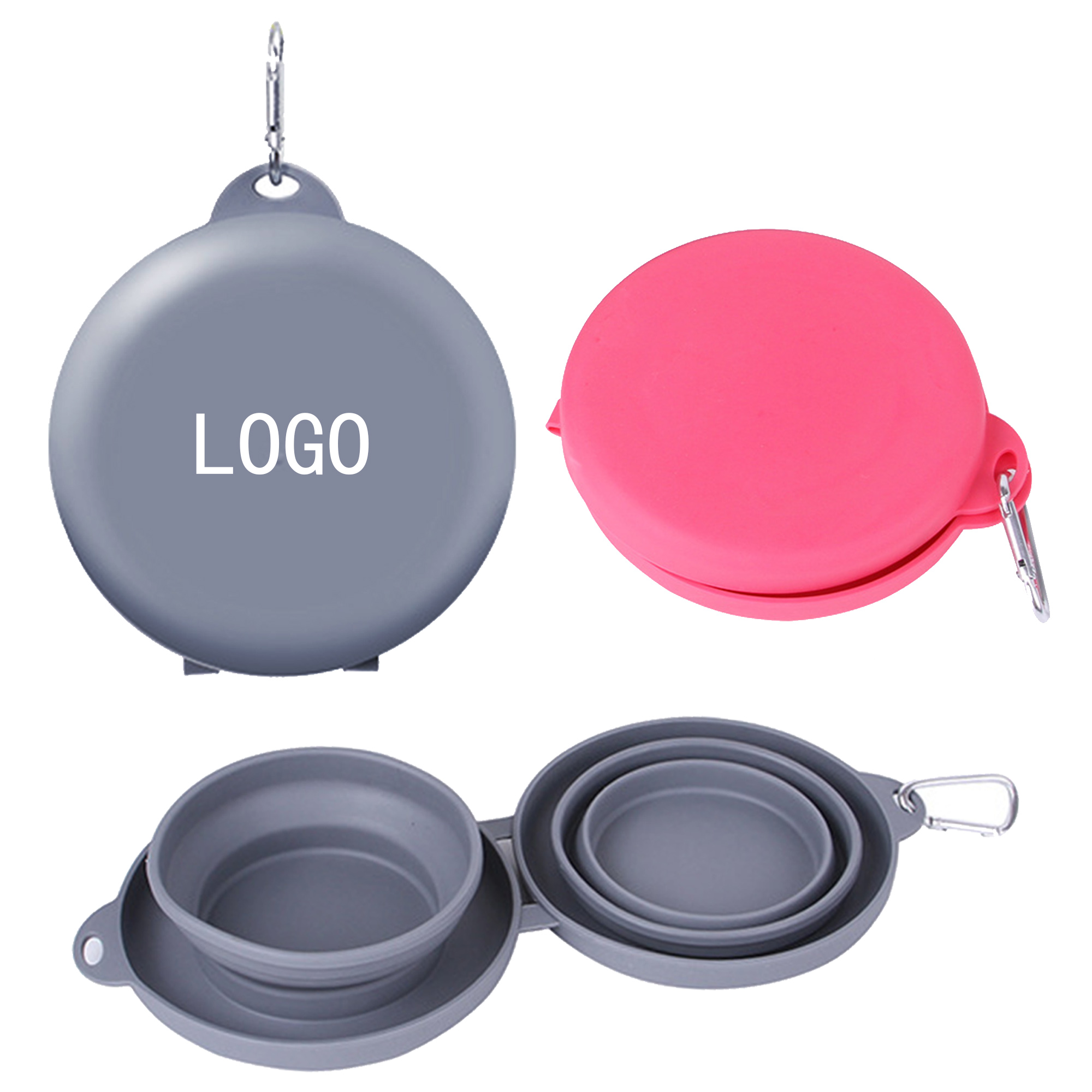 Pet Folding Double Bowl Pte Portable Outdoor Cat Bowl 2