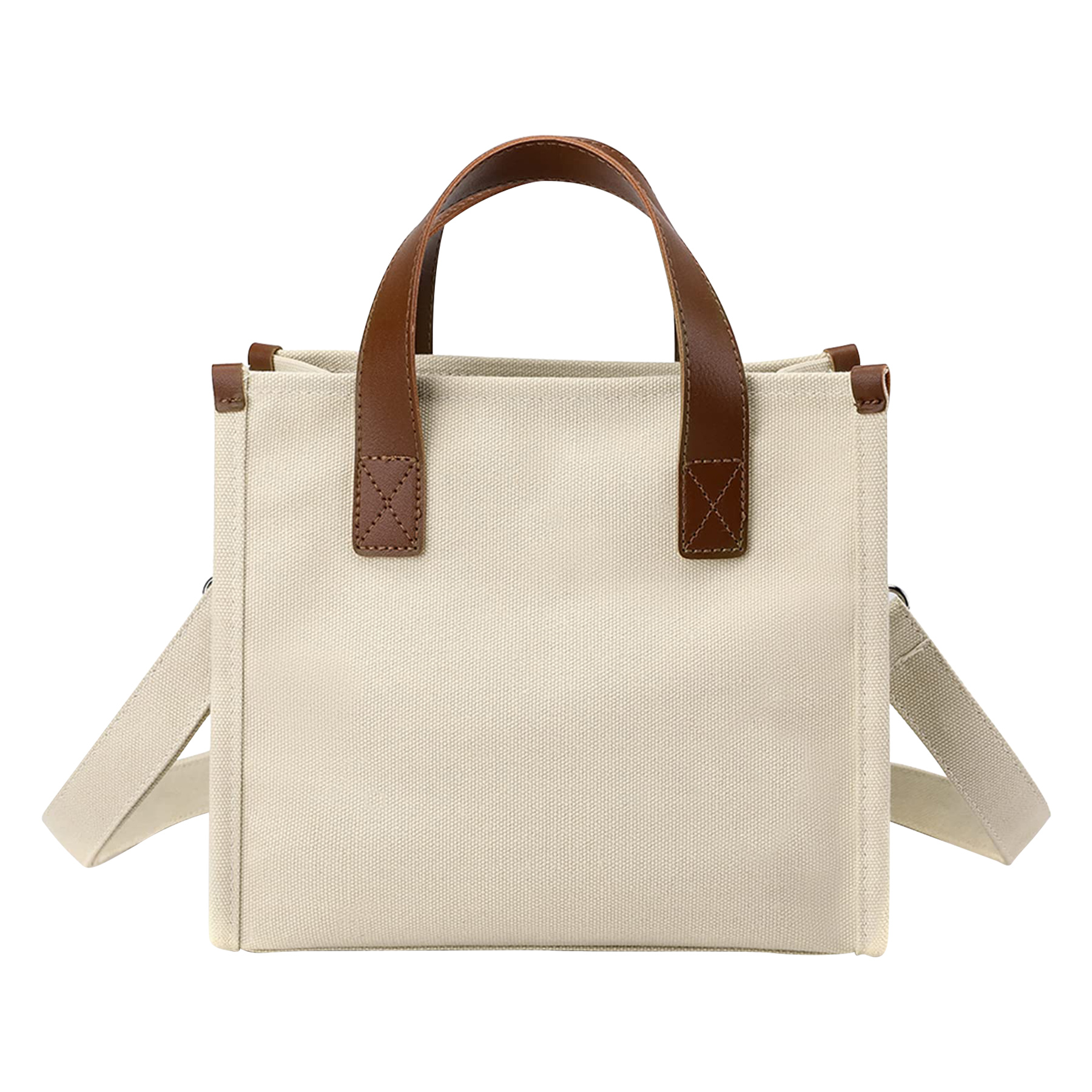 12 OZ Magnetic Buckle Crossbody Canvas Tote Bag With Guesset 4