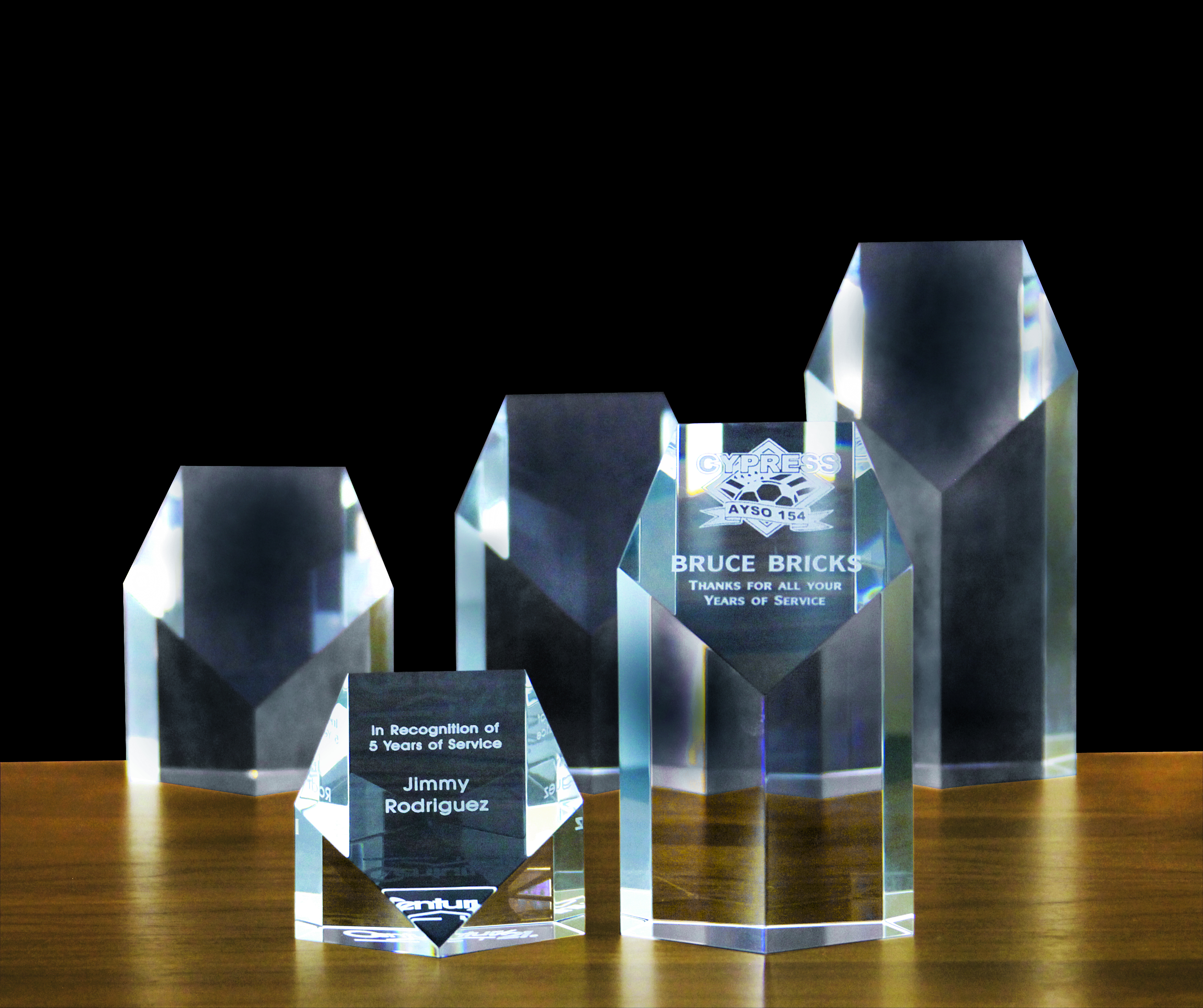 3" Crystal Pentagon Award 2