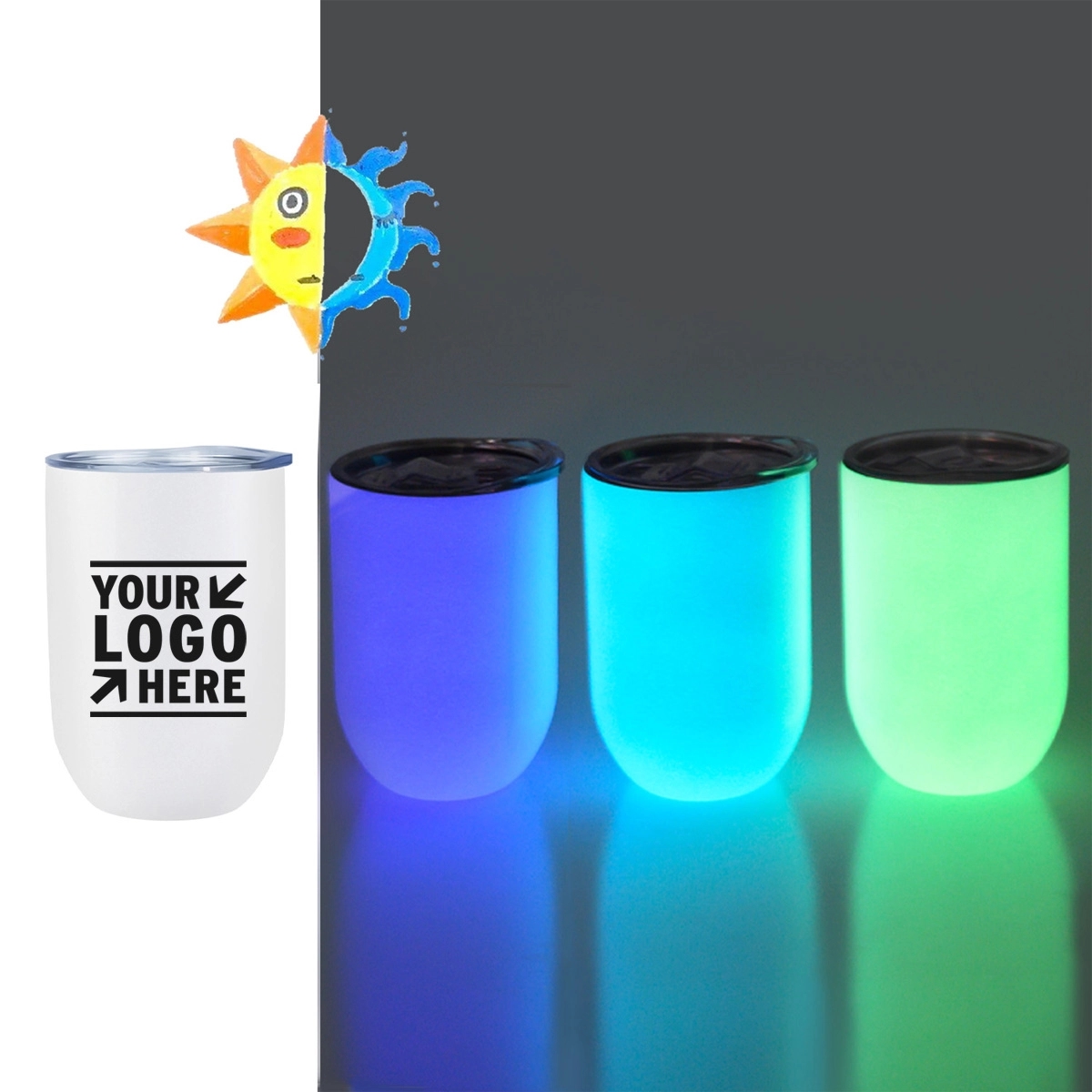 12 Oz Stainless Steel Vacuum Insulated Luminous Bottle 2