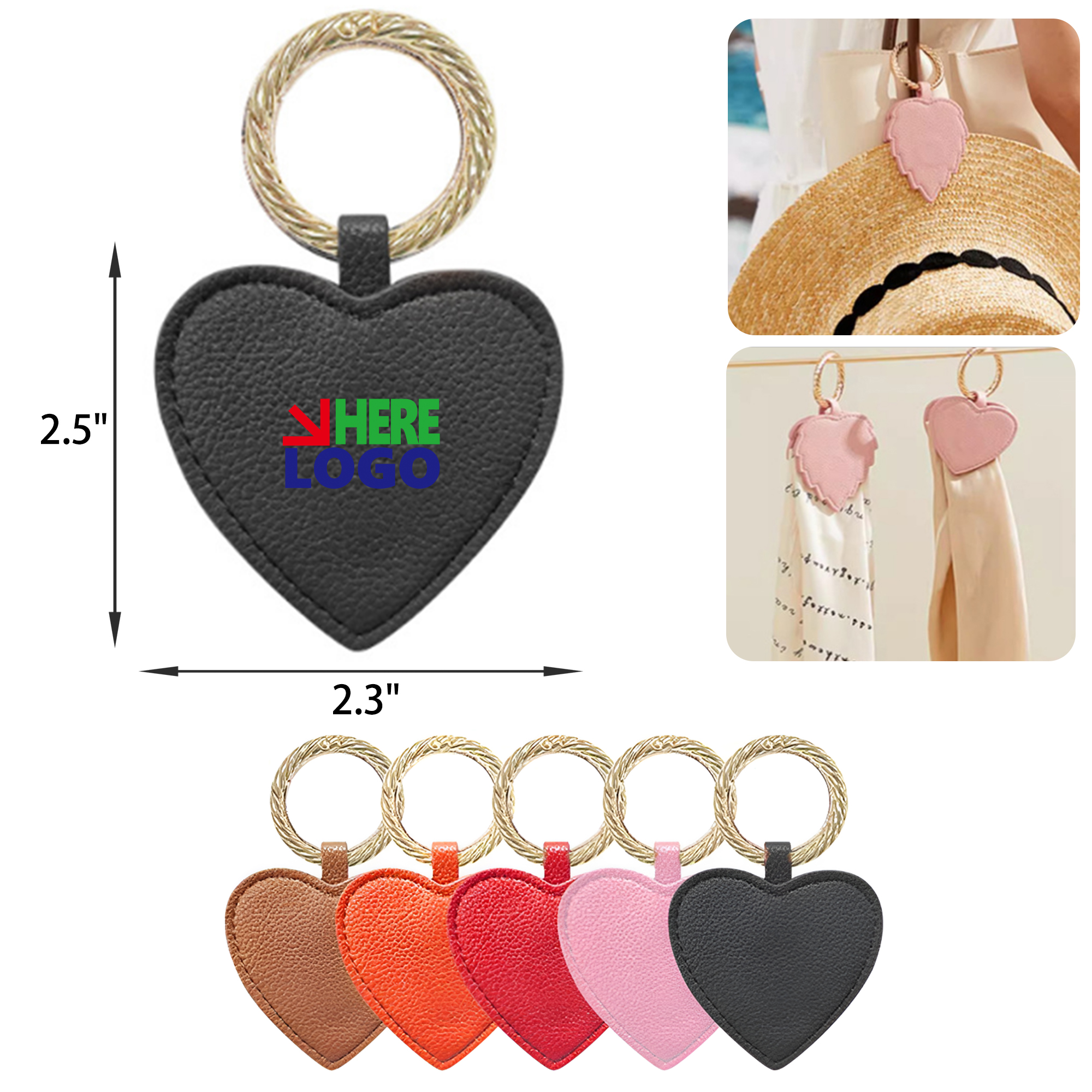 MOQ 50 Convenient Heart Shape Leather Magnetic Hat Clip 5