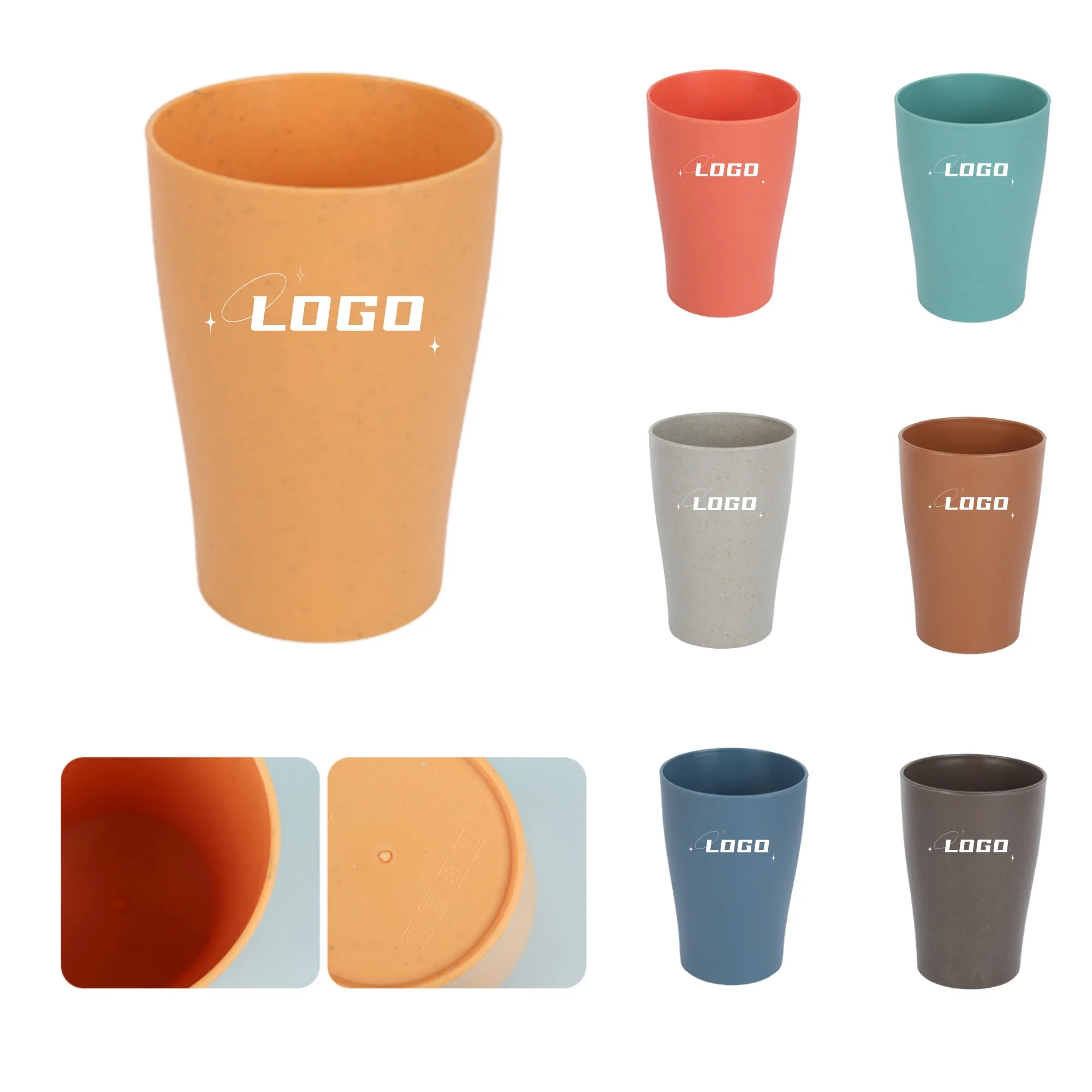 Reusable Wheat Straw Drink Cup Mouthwash Travel Mug