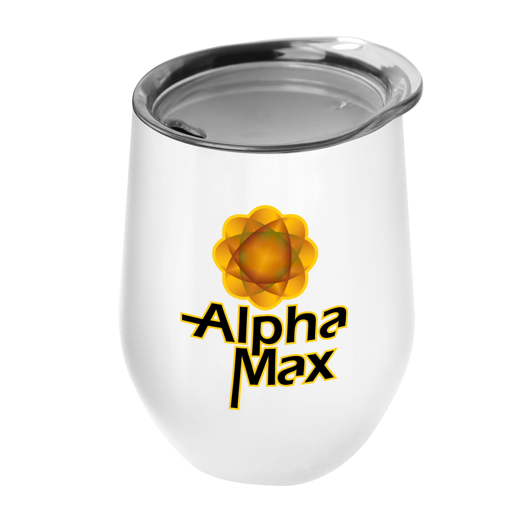The Vino - 10 oz. Stainless Steel Stemless Wine Glass Shaped Tumbler - Digital 3