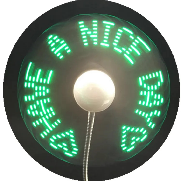 USB LED Small Fan with Text 3