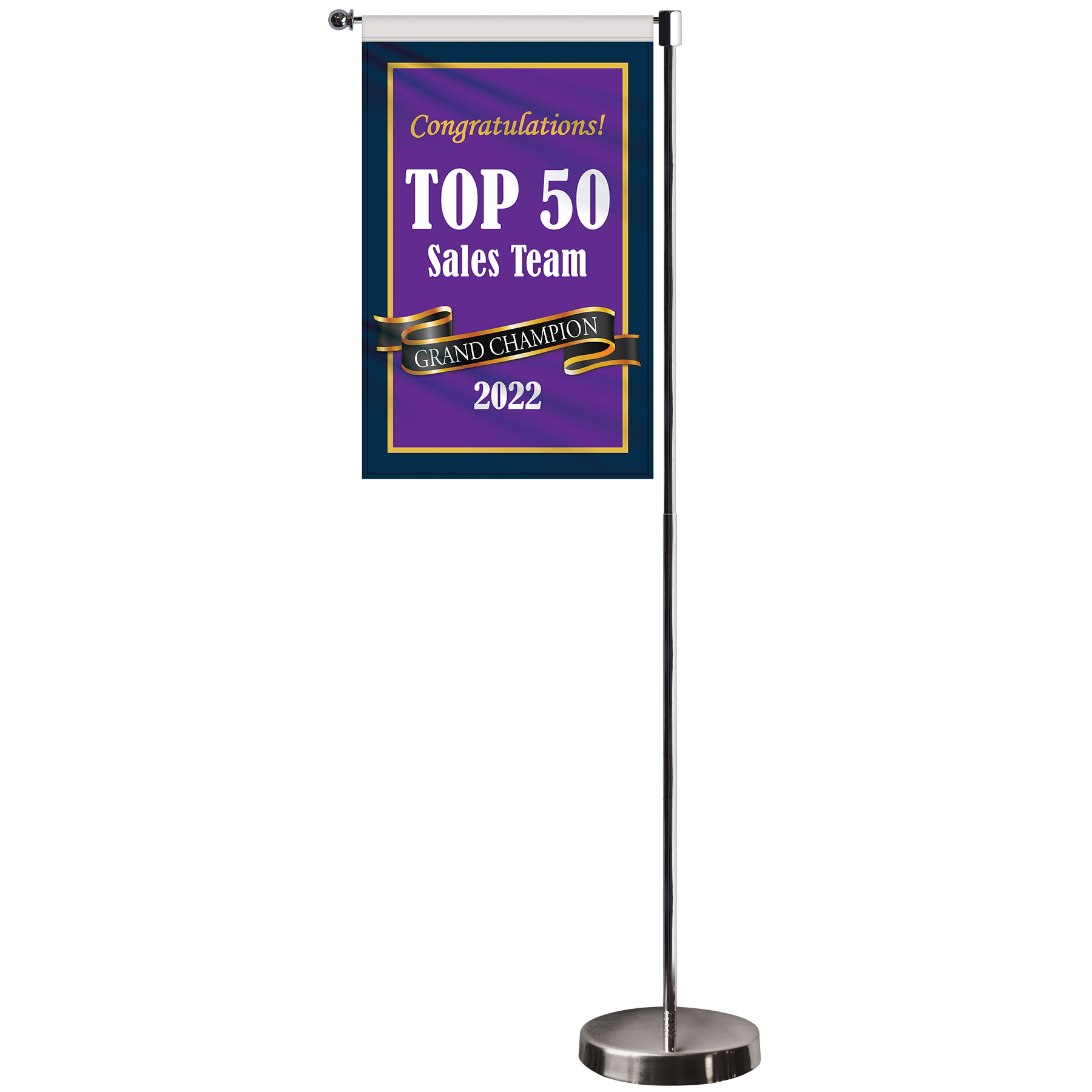11-19.7" Metal Telescopic Flagpole with One Double Sided Banner 7