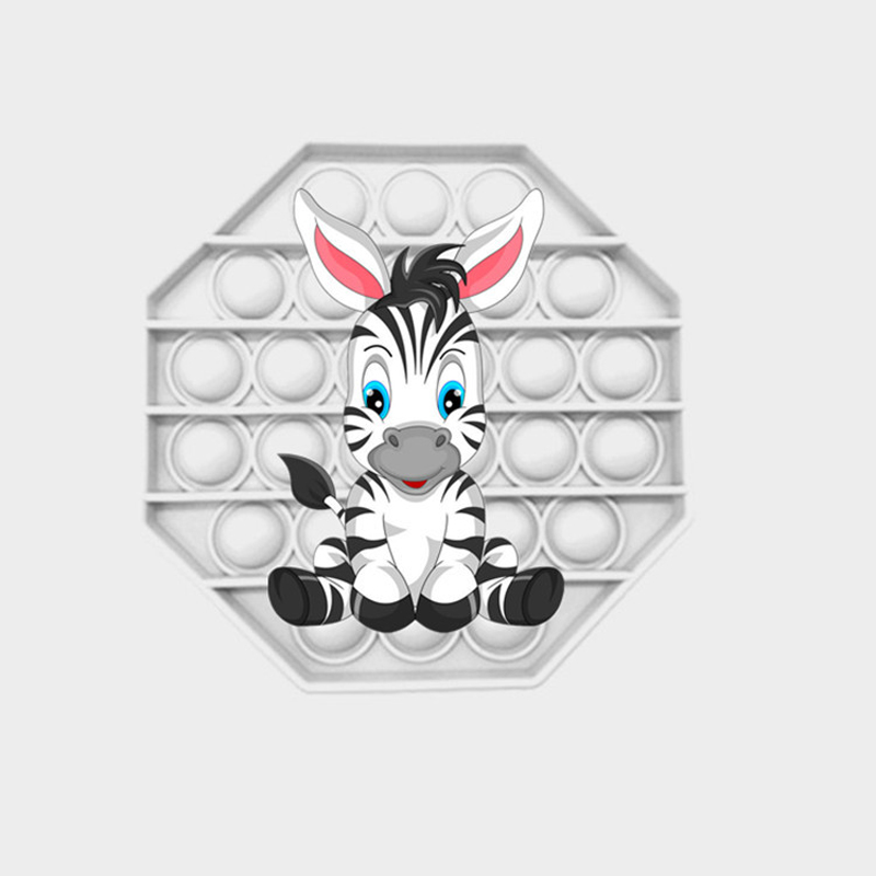 White Octagon Anti-Anxiety Bubble Fidget Toy w/UV Imprint 2