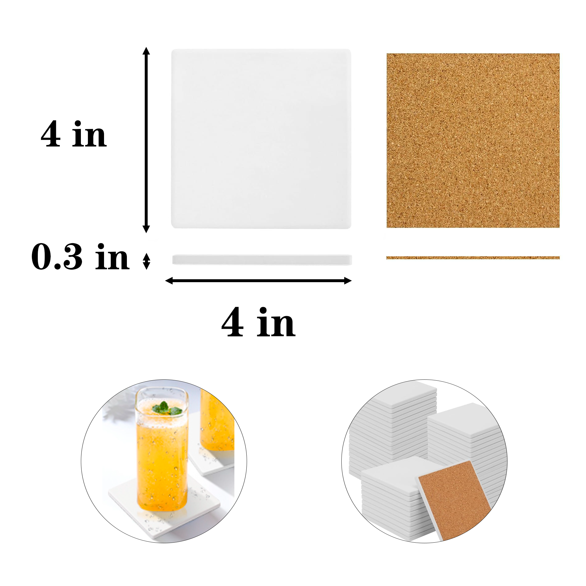 High-quality Square Ceramic Coasters 2