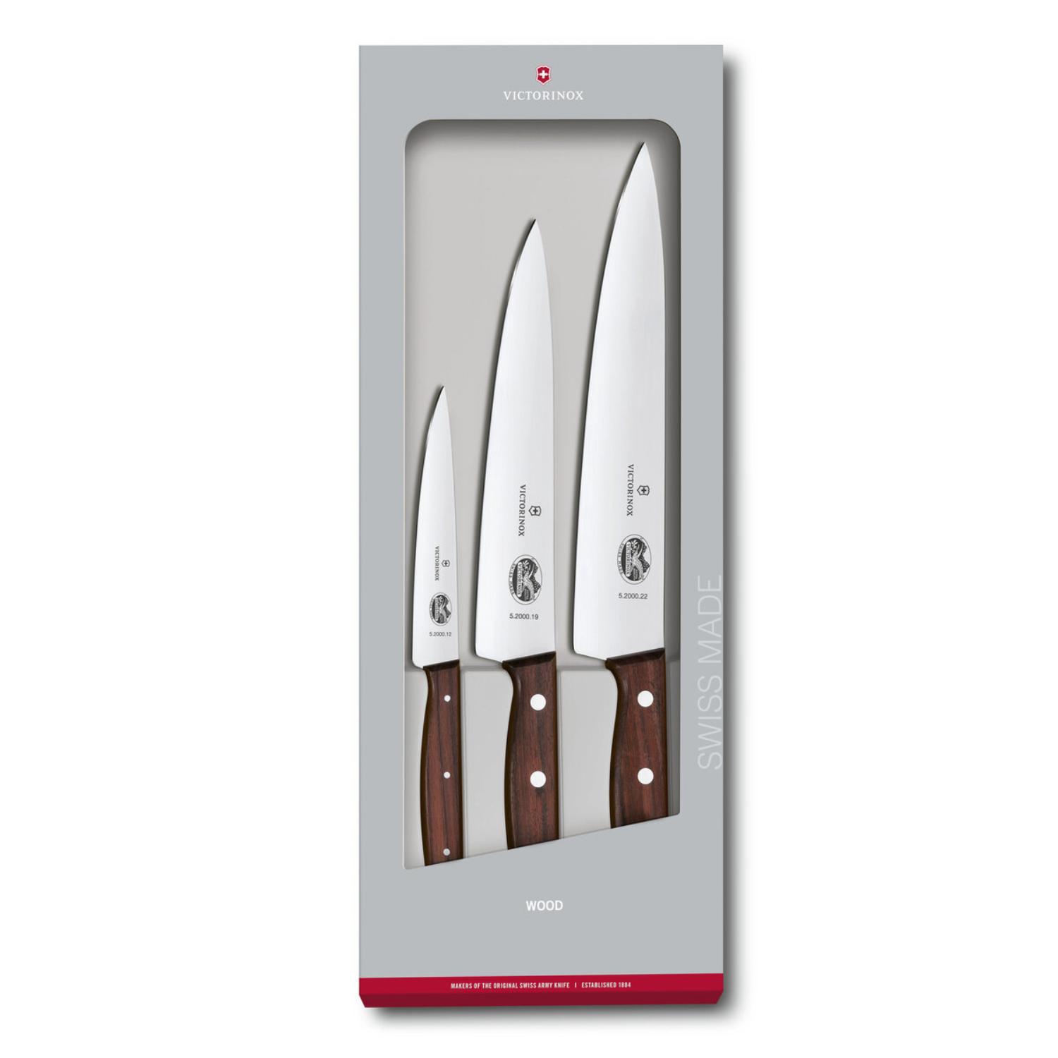 Victorinox® - Swiss Army German Made 3-Piece Wood Kitchen Knife Set 2