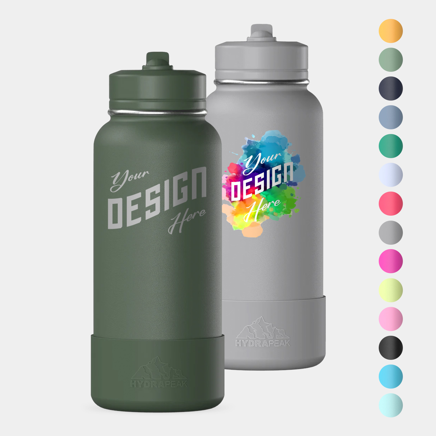 32 oz Hydrapeak® Stainless Steel Insulated Sport Water Bottle w/ Straw Lid, custom water bottle with logo imprint 3