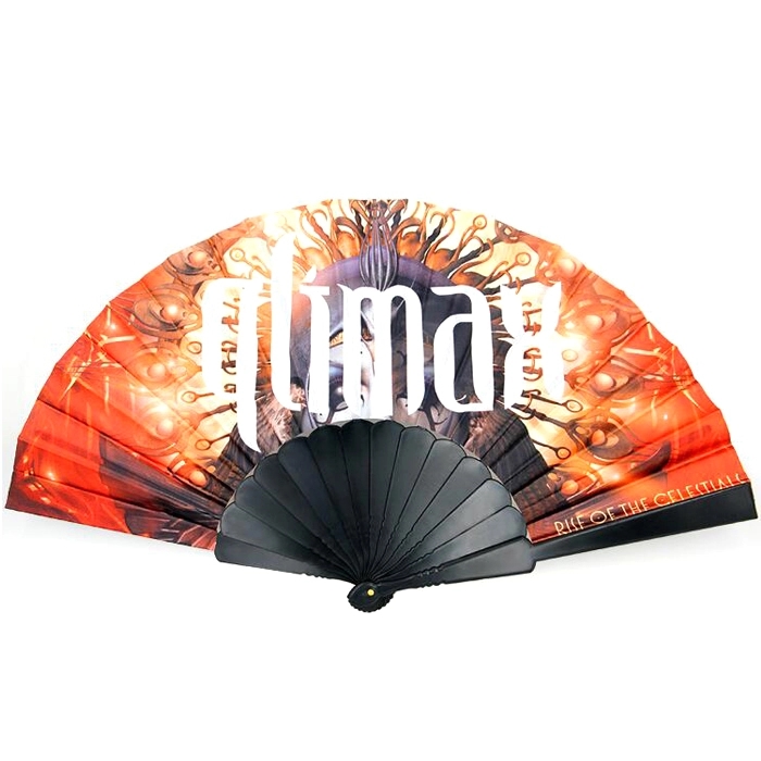 Cloth Fabric Folding Hand Fan - Plastic Handles 3