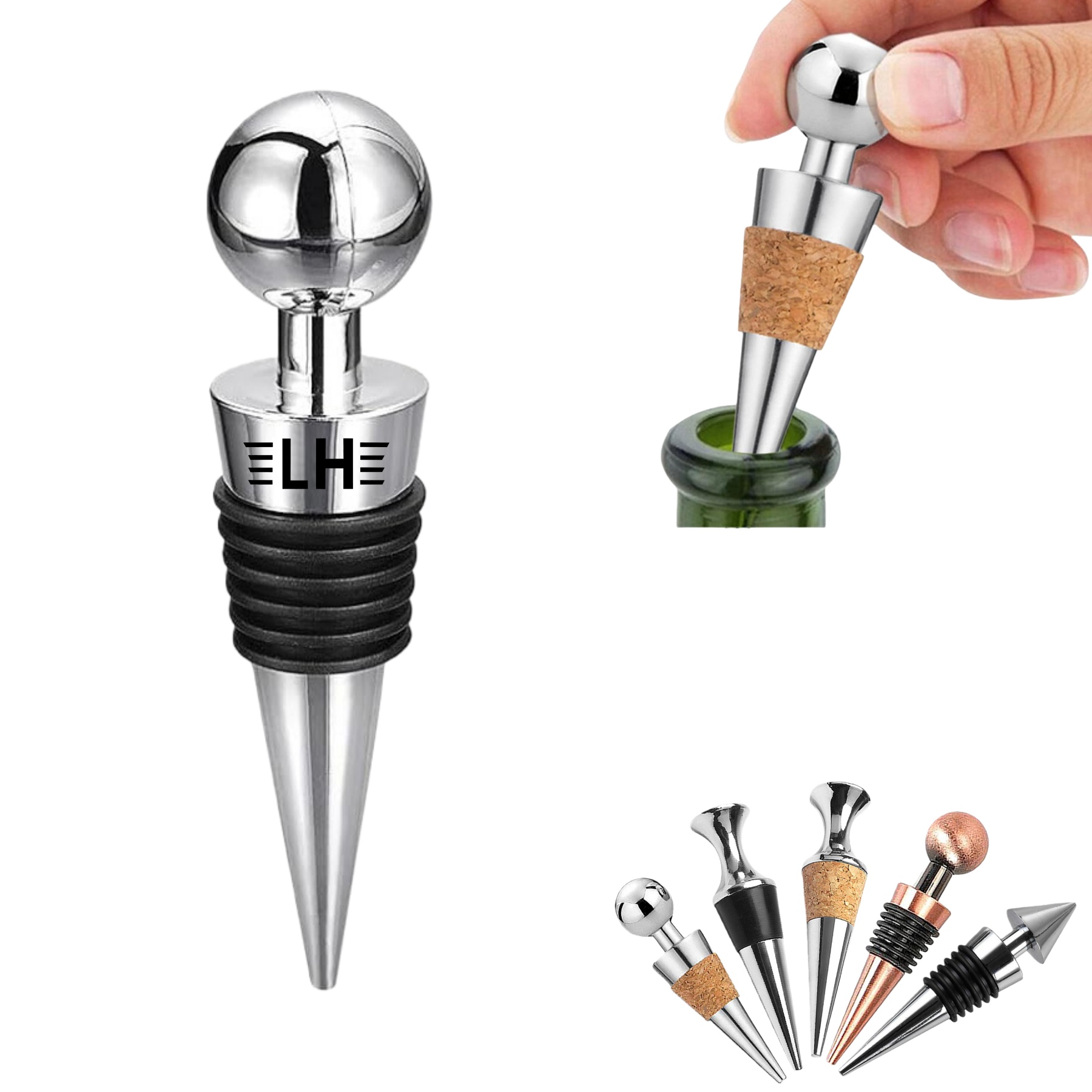 Silicone Vacuum Wine Bottle Cork / Wine Stopper 3