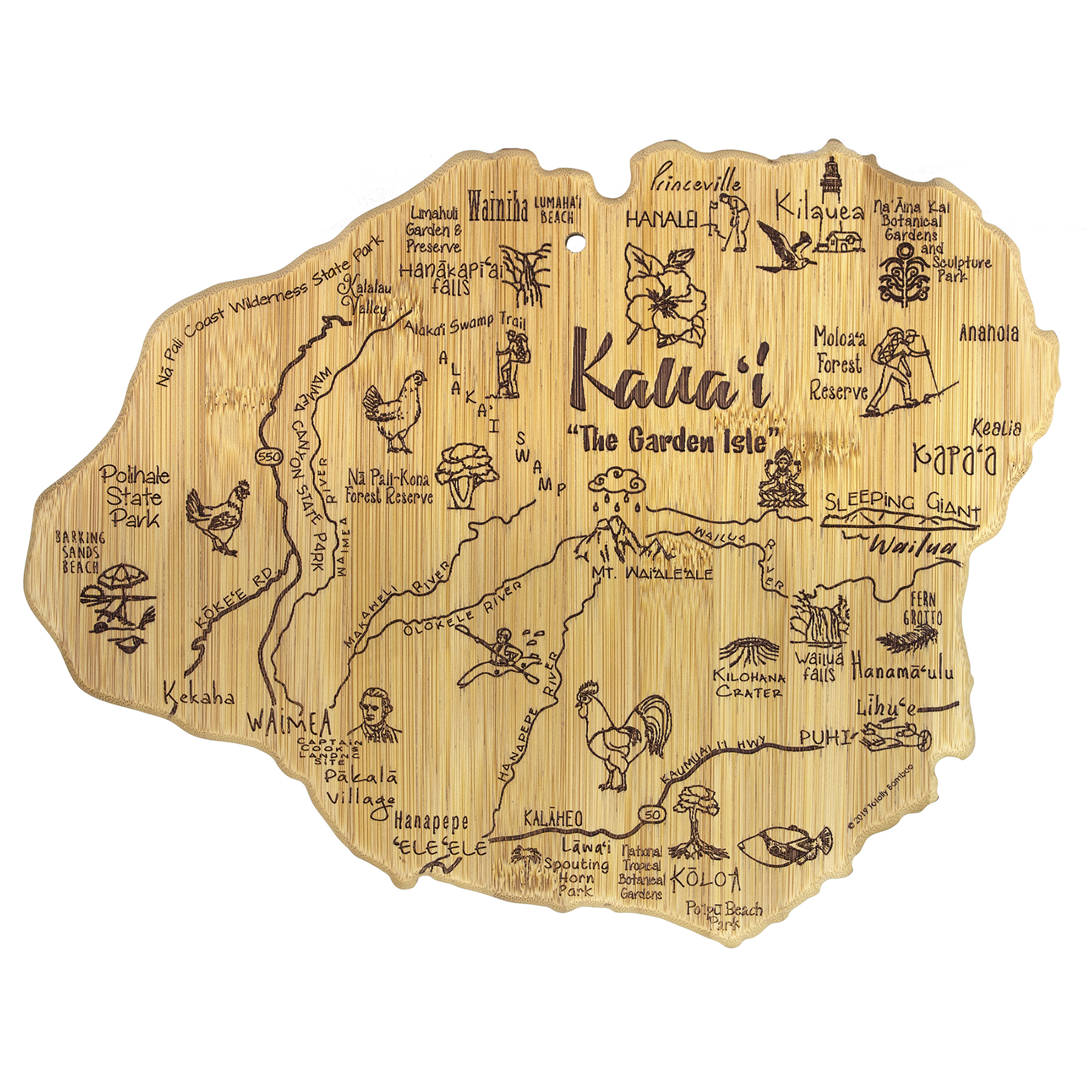 Destination Kauai Hawaii Cutting & Serving Board 12