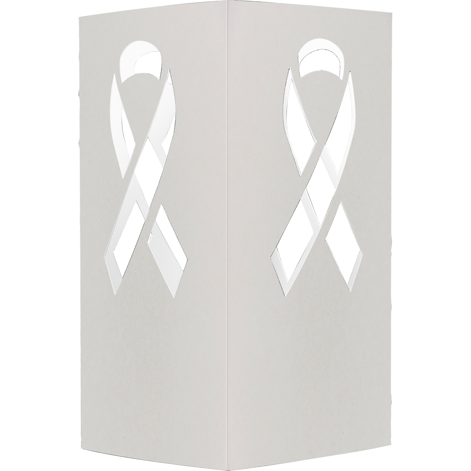 Table Luminary Card Stock 12 pt 4 Sided 4.250" x 4.250" x 8.000" Ribbon White Digital Print 3