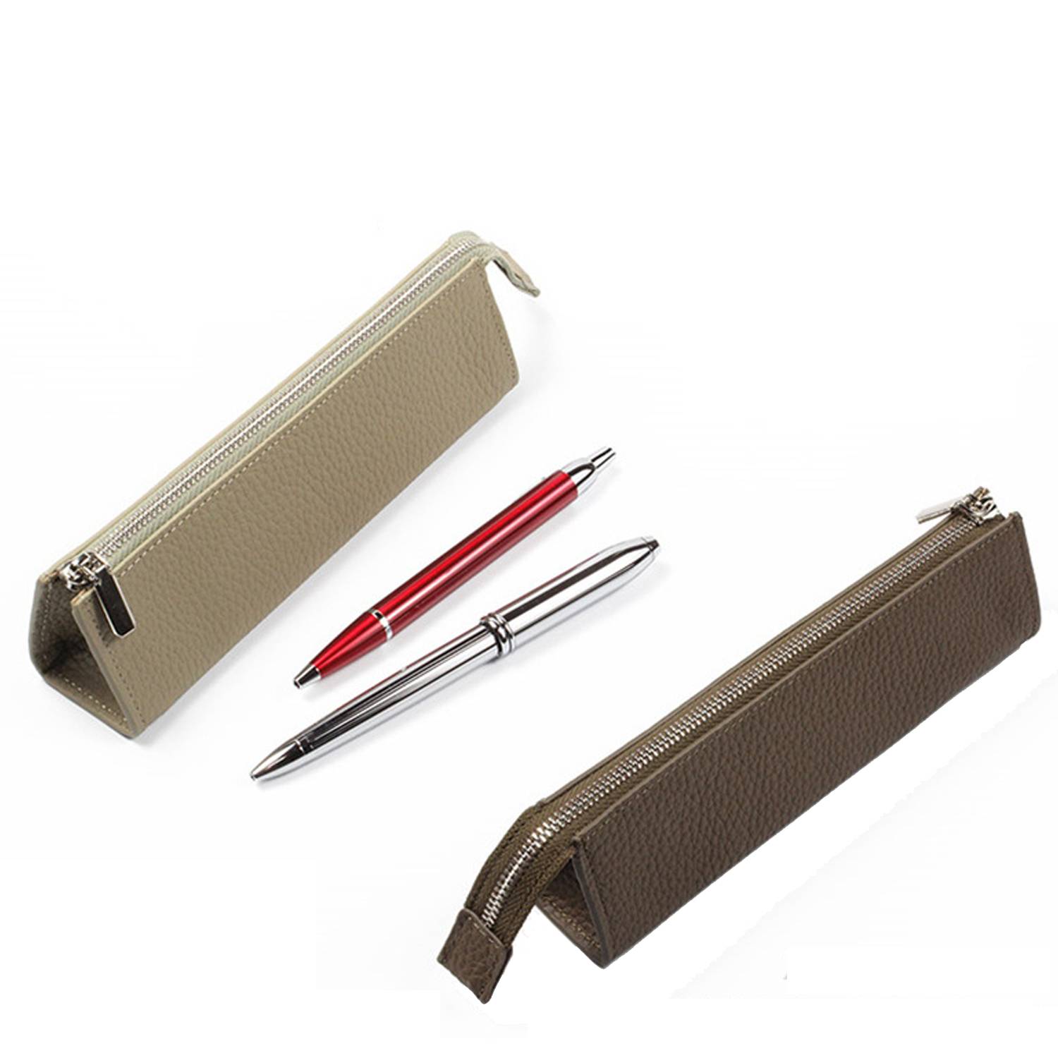 Genuine Leather Stationery Zipper Bag 4