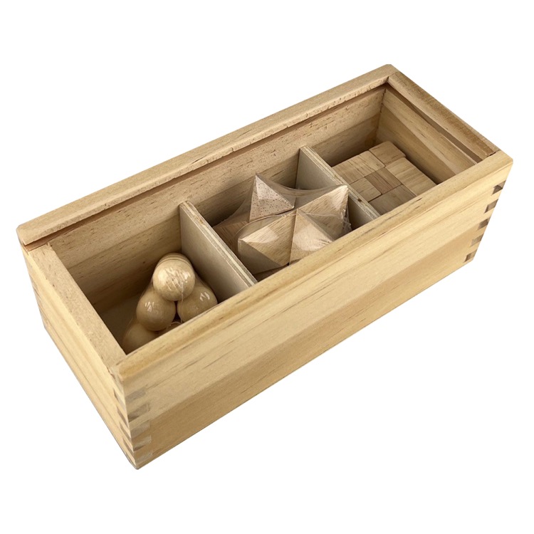 3 in 1 Wooden Brain Teaser 5