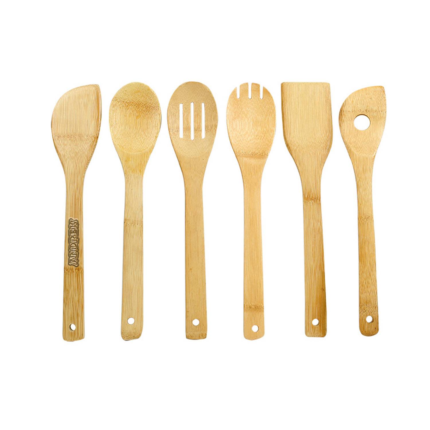6pcs Bamboo Kitchen Utensils 5