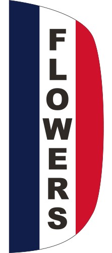 "FLOWERS" 3' x 8' Message Flutter Flag 1