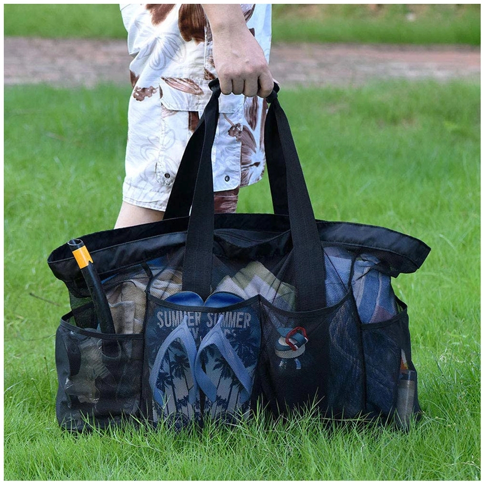 Beach Zippered Mesh Tote Bag 2