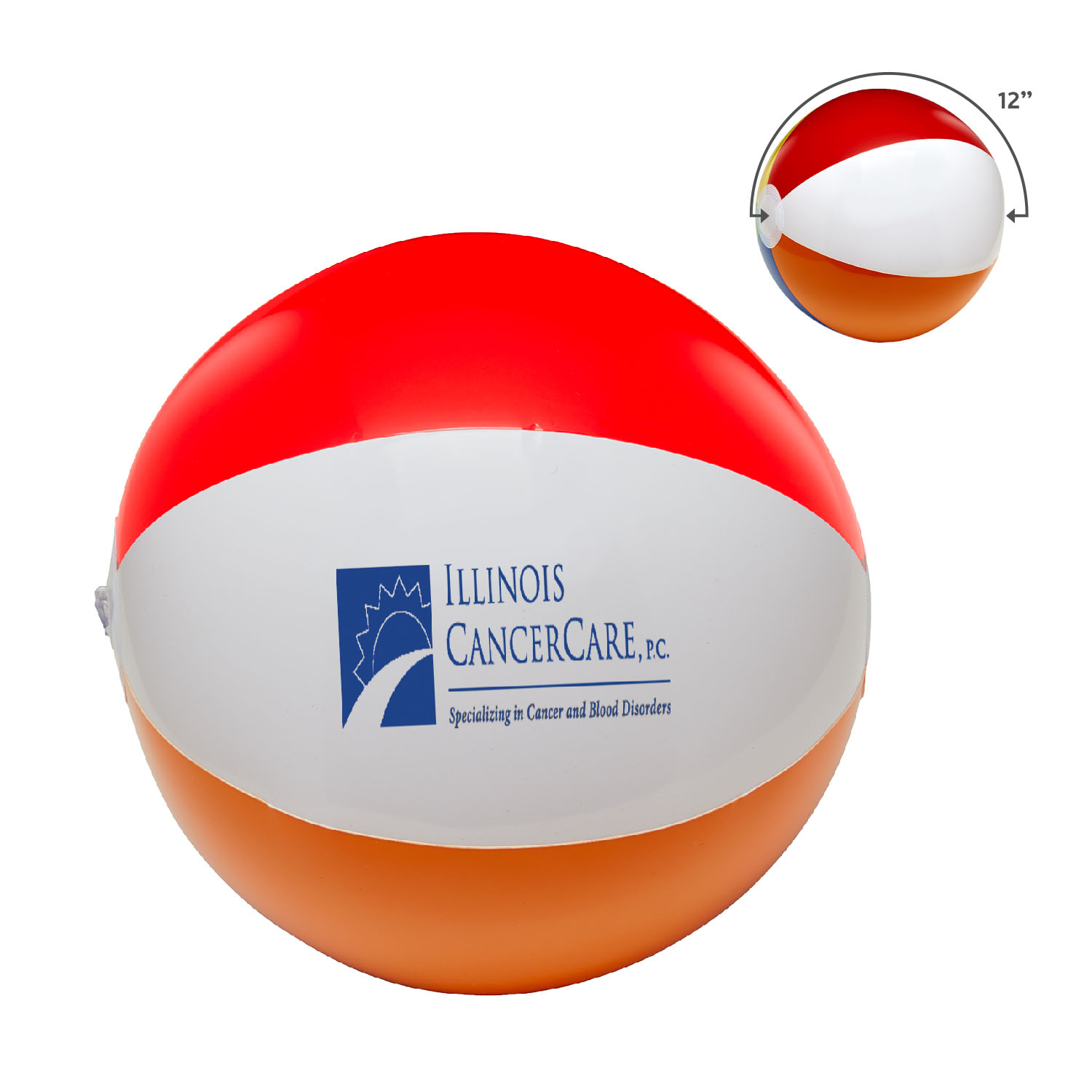 12" 6 Color Beach Ball Inflate