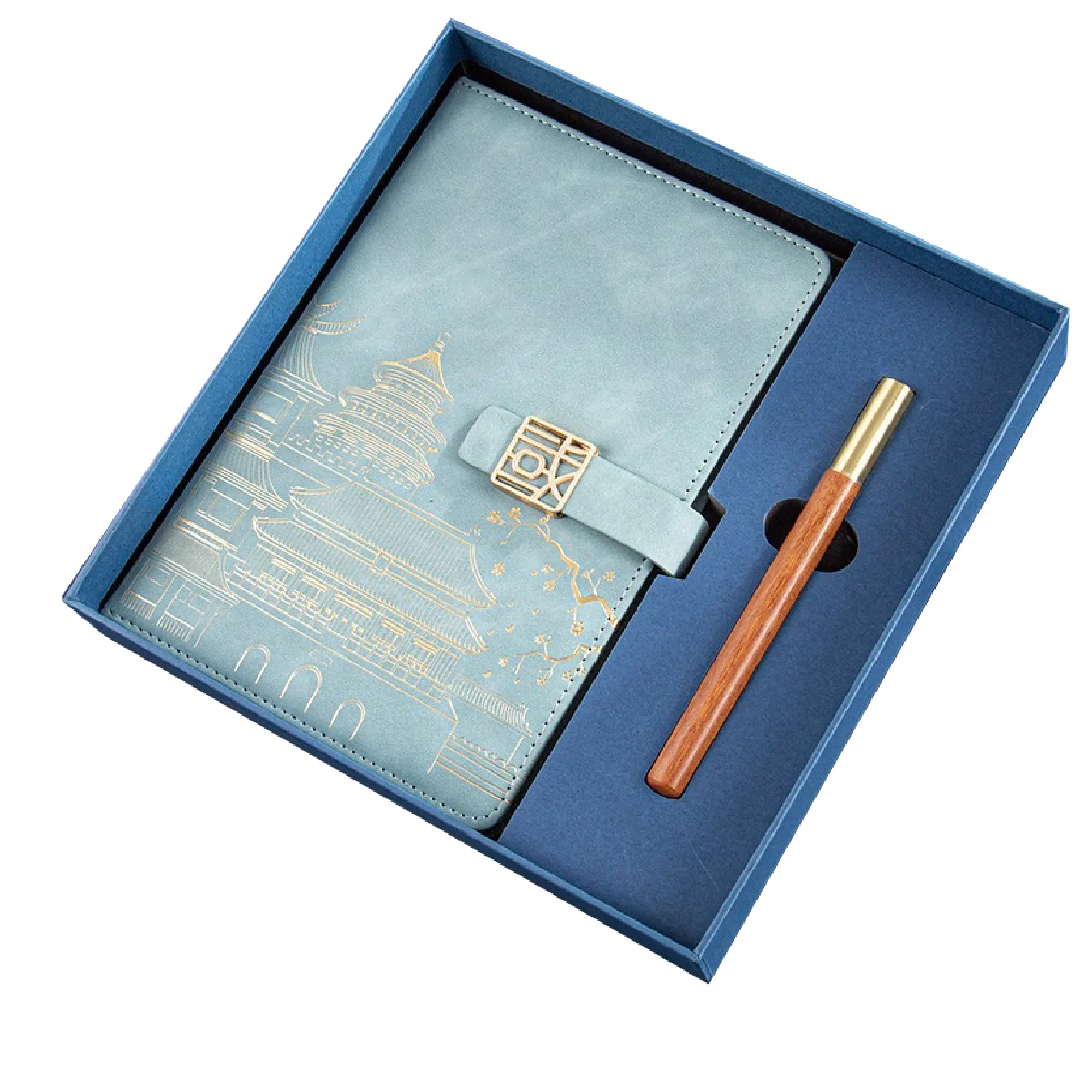A5 Vintage Chinese Notebook Gift Box Edition-Sandalwood pen 7