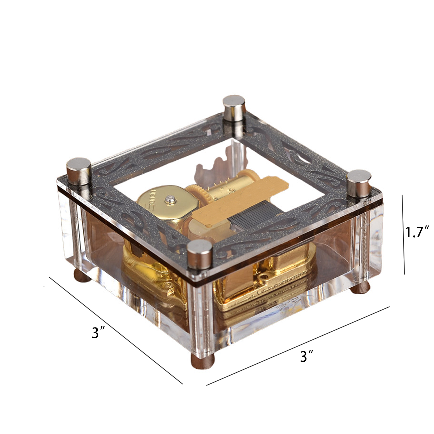 Mini Acrylic Hand Crank Music Box 4