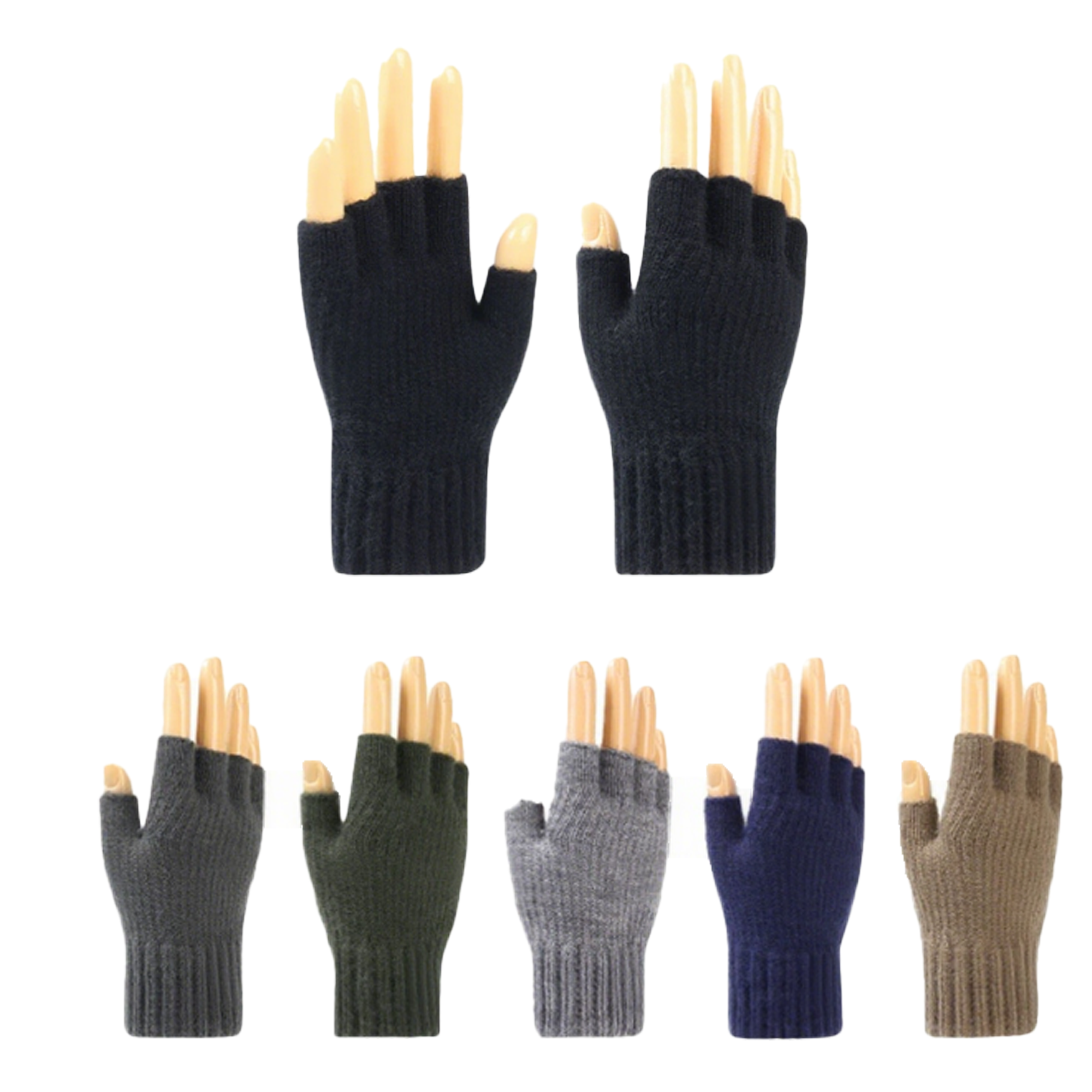 Autumn-Winter Fingerless Knit Warm Gloves 1