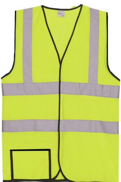 Polyester Yellow Mesh Safety Vest SV159