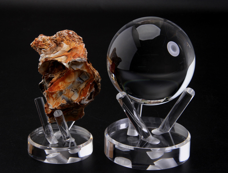 Small Clear Acrylic Crystal Ball Spherical Display Stand Holder 2