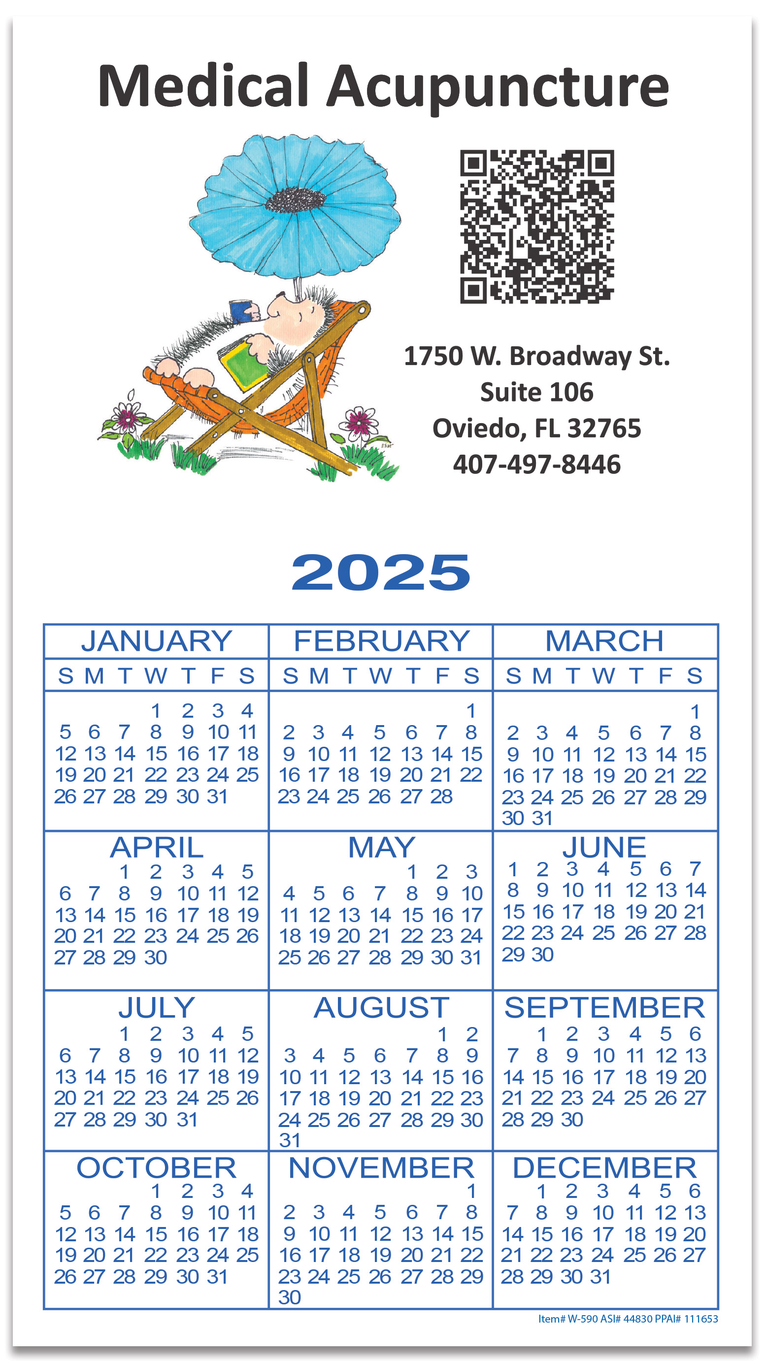 Calendar Card with Repositionable Strip 5" x 9" 2