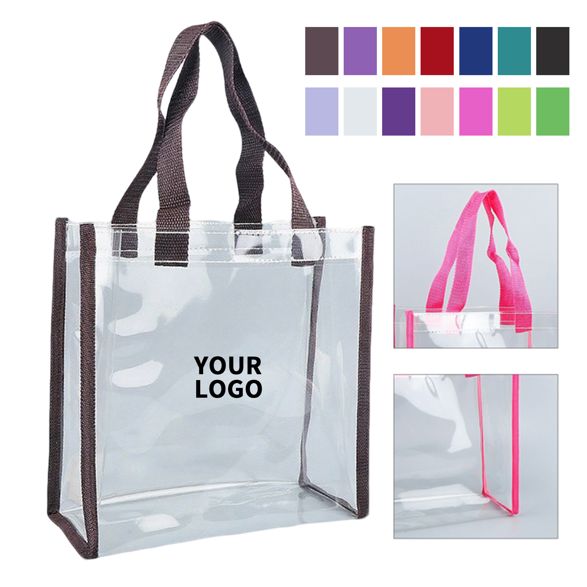 Transparent Polyvinyl Chloride Stadium Tote 11.9" x 11.9" x 6" 13