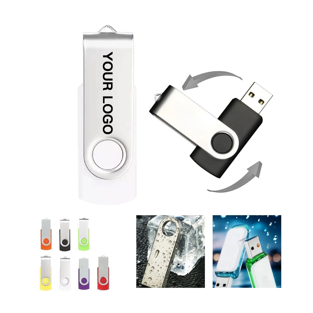 Metal Swivel USB Drive for Secure File Transfer 10