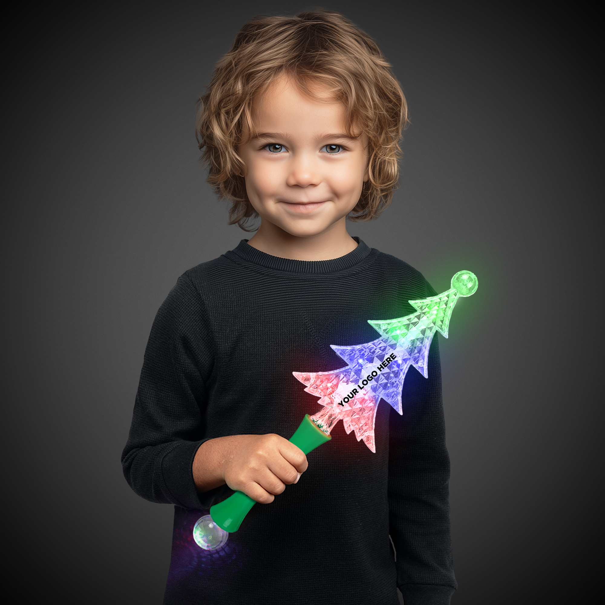 LED Christmas Tree Wand - 13" (Imprinted)