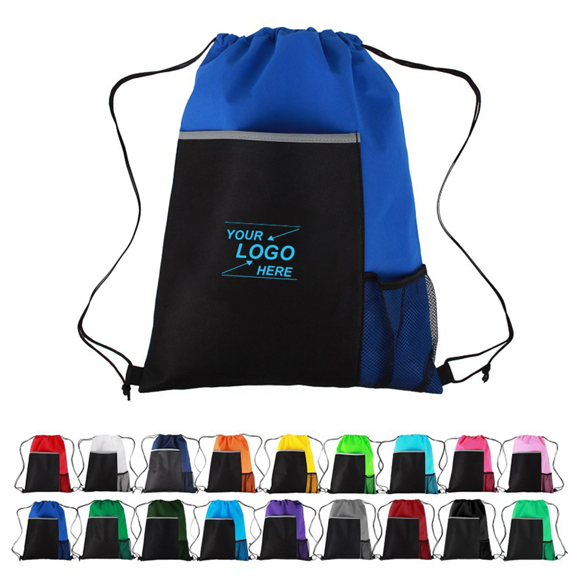 Drawstring Backpack with Front Pocket